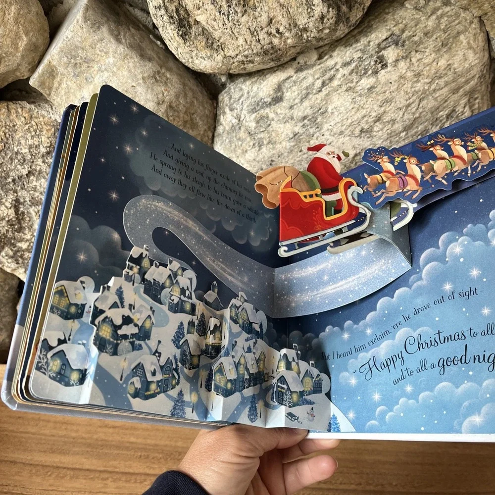 Usborne Lot 4 Interactive Christmas Books Pull Back Busy Santa, Pop Up, Light-up